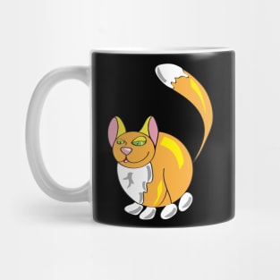 Ginger Cat Funny Character Primitive Style Cartoon Mug